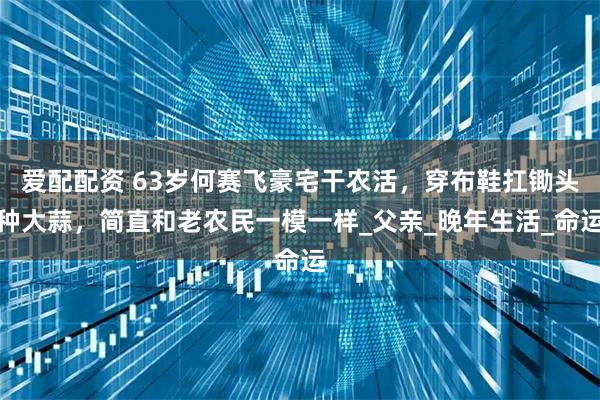 爱配配资 63岁何赛飞豪宅干农活，穿布鞋扛锄头种大蒜，简直和老农民一模一样_父亲_晚年生活_命运